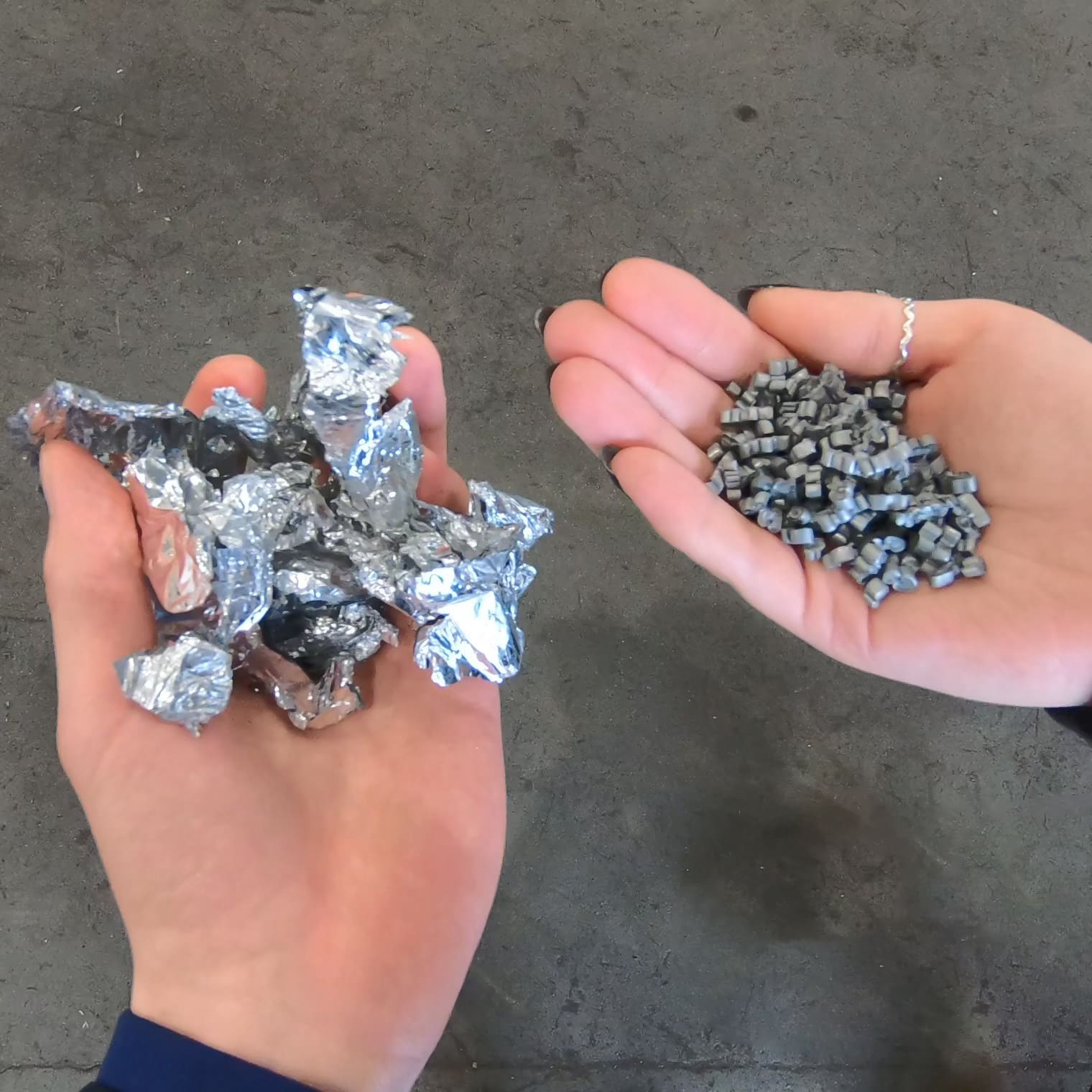 пленка ПП до и после грануляции